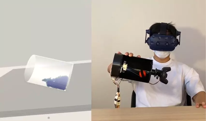 Enabling haptic perceptions of virtual fluids in various vessel profiles using a string-driven haptic interface project image