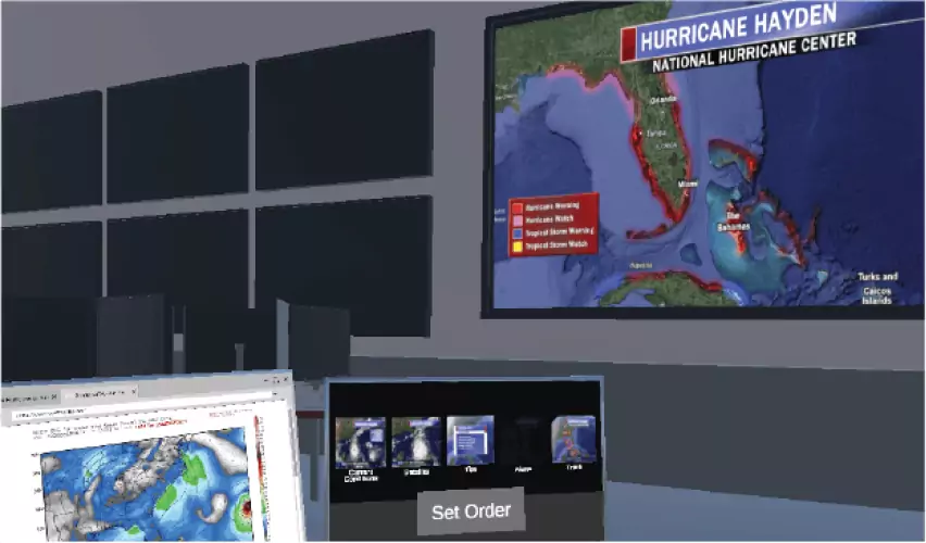 Asynchronous cross-platform VR experience with a focus on hurricane forecasting, decision making and safety procedures project image